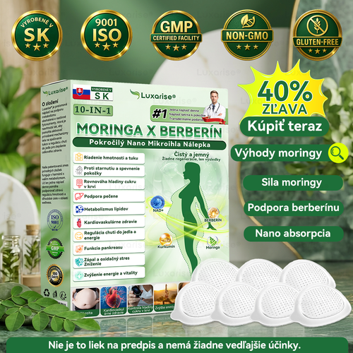 Oficiálny obchod | 👩‍⚕️❤️𝑳𝒖𝒙𝒂𝒓𝒊𝒔𝒆® Pokročilá nano-mikroihlová náplasť 10 v 1 s moringou a berberínom (aplikujte raz denne) ✅ Efektívne pri liečbe obezity, cukrovky, spánkového apnoe a problémov s kĺbmi